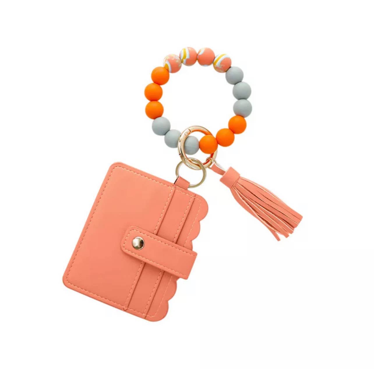 Wallet Wristlet Silicone Bead Tassel Keychains