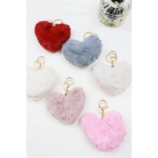 Premium Quality Soft Heart Shape Plush Keychain