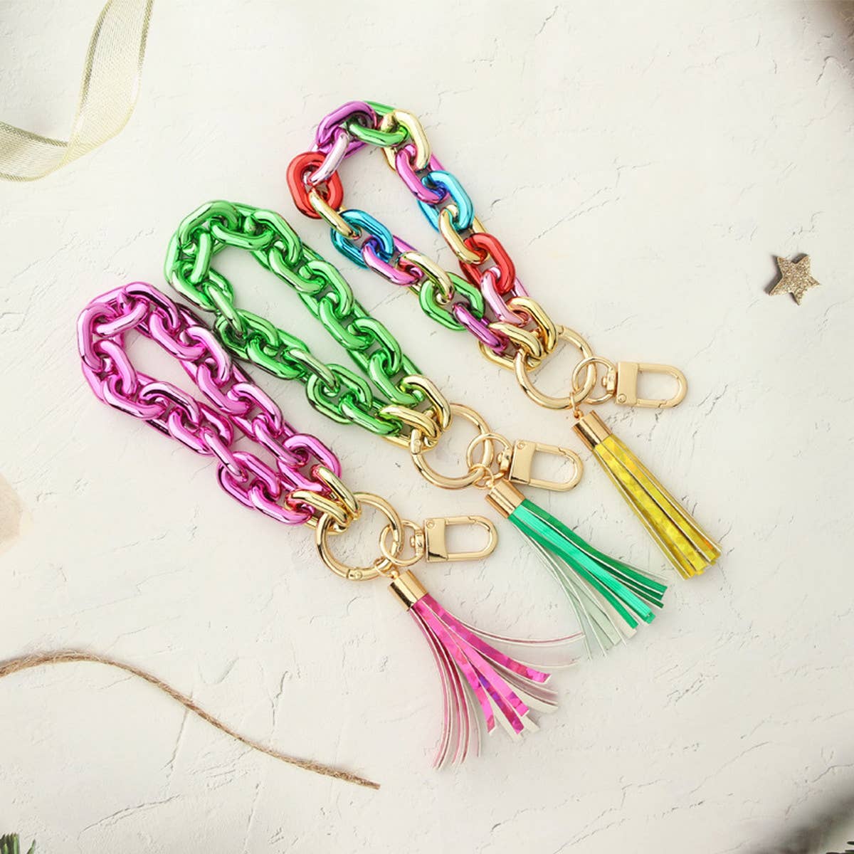 COLORFUL BRACELET BRIGHT COLOR KEYCHAIN