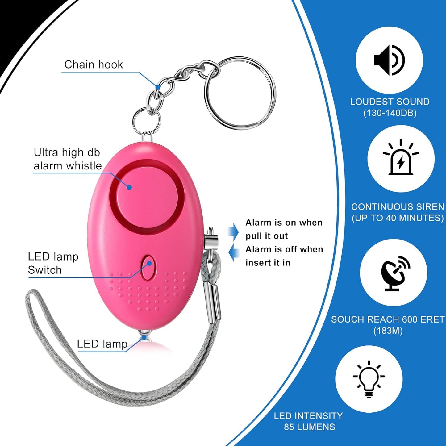 Personal Alarm with LED Light