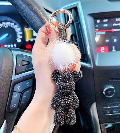 Cute Blinggy Teddybear Keychain