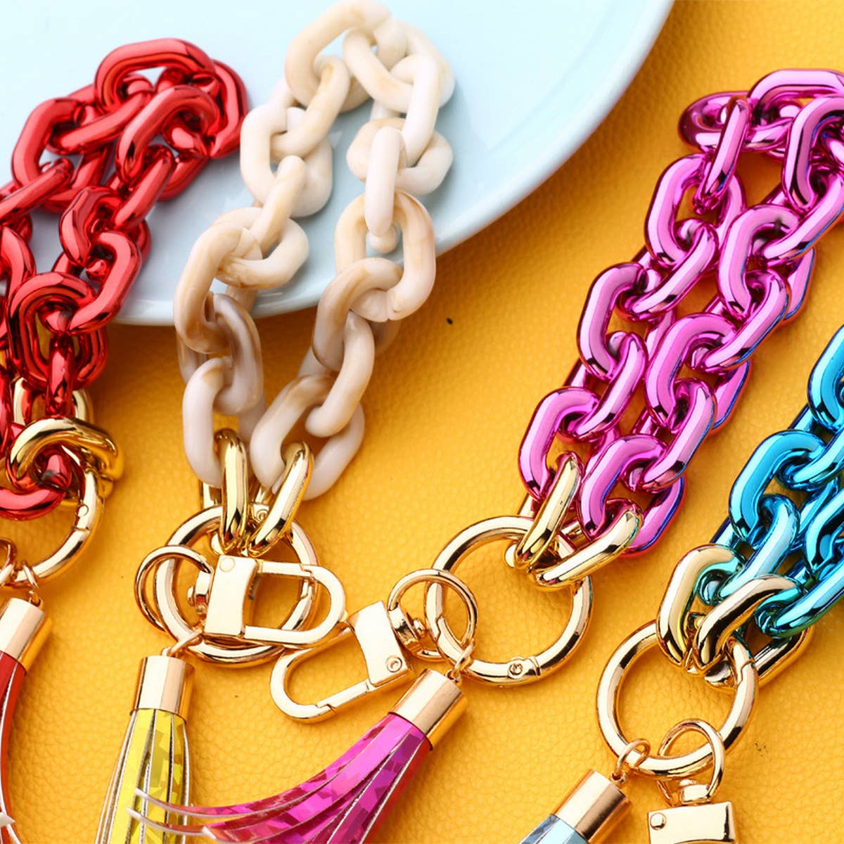 COLORFUL BRACELET BRIGHT COLOR KEYCHAIN